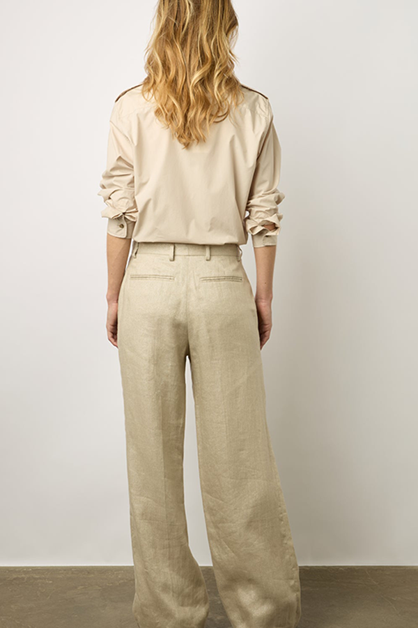 CARMEN LINEN GOLD LUREX SUIT TROUSERS