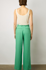 CYRIELLE LINEN MIX STRAIGHT TROUSERS