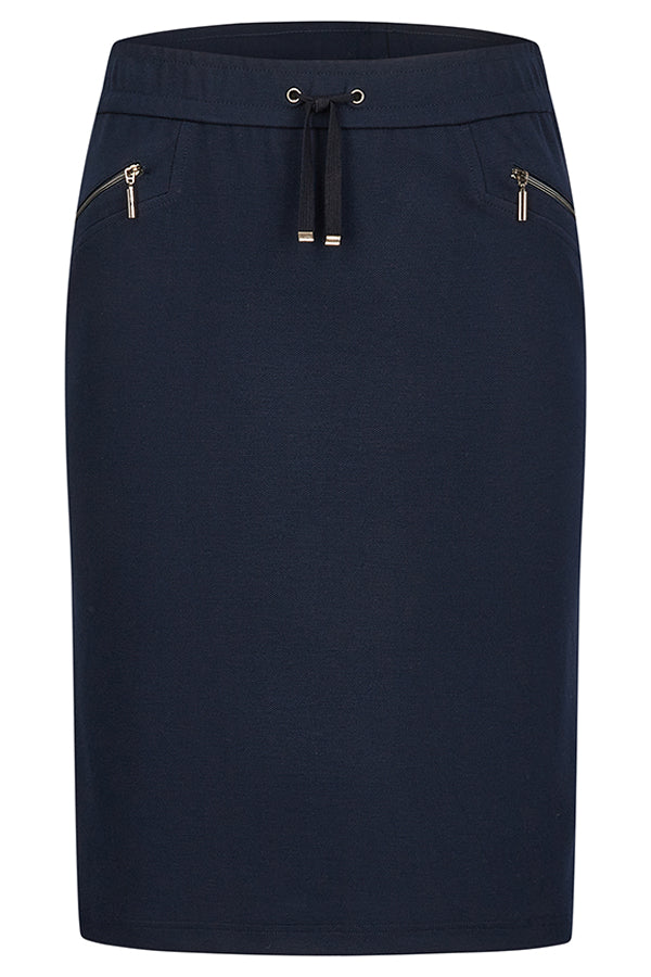 BLUE ZIPPED POCKET BASIC SKIRT