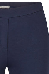 BLUE CONTRASTING ELASTIC WAISTBAND BASIC TROUSERS