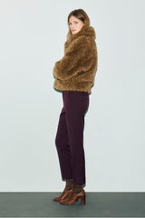 MAY REDWINE ELASTICATED BACK SLIM TROUSERS