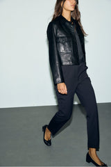 MAY CINNAMON ELASTICATED BACK SLIM TROUSERS
