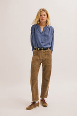 IDALIE CORDUROY BARREL TROUSERS