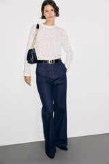 IVY FLARED RAW-DENIM JEANS