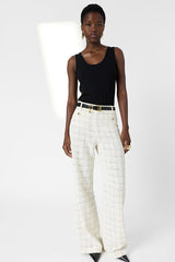 ARIELA WIDE LEG TWEED TROUSERS