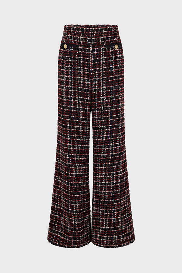 NARIME WIDE LEG TWEED TROUSERS