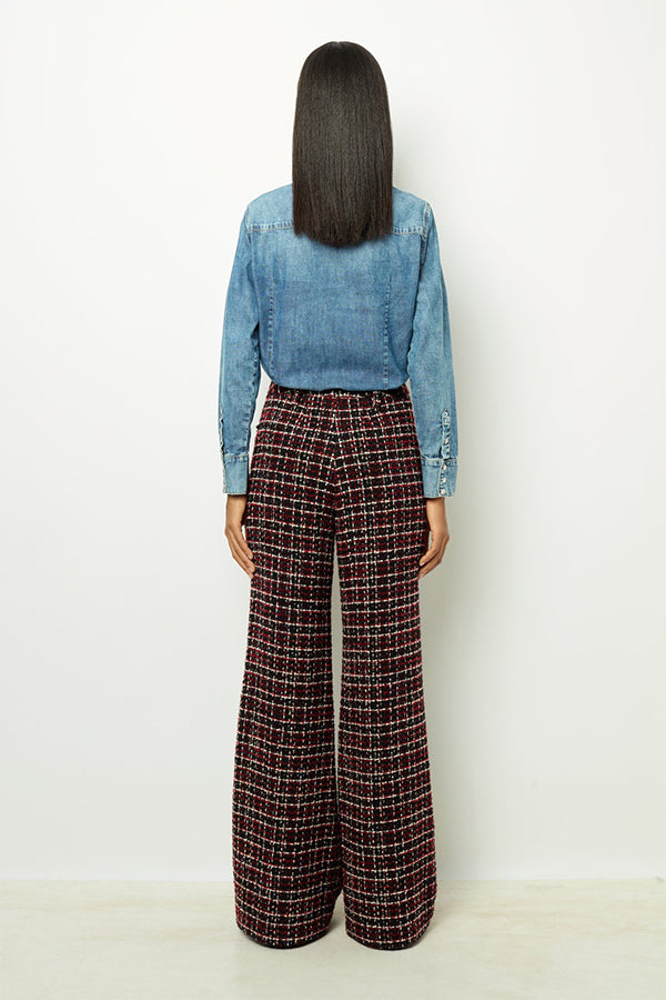 NARIME WIDE LEG TWEED TROUSERS