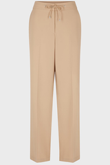 CLOELIA BEIGE MICROFIBER STRAIGHT CUT TROUSERS