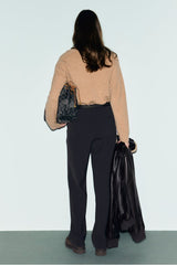 MILI BROWN ELASTICATED BACK SUIT TROUSERS