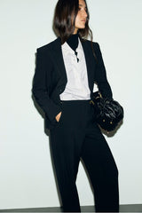 MILI BLACK ELASTICATED BACK SUIT TROUSERS
