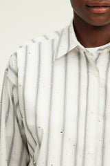 BENOITE STRIPED RHINESTONE SHIRT