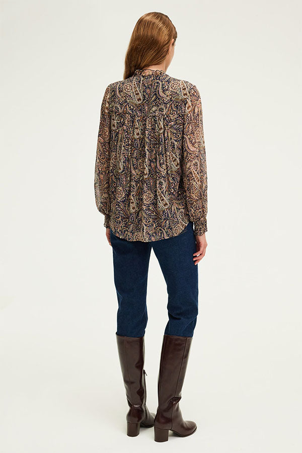 BALBINE CACHEMIRE LUREX PRINTED BLOUSE