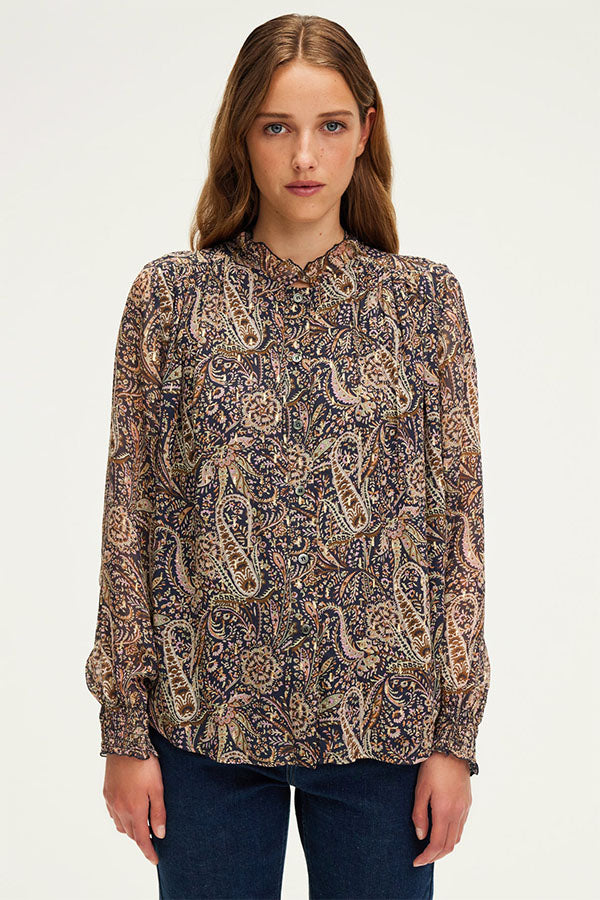 BALBINE CACHEMIRE LUREX PRINTED BLOUSE