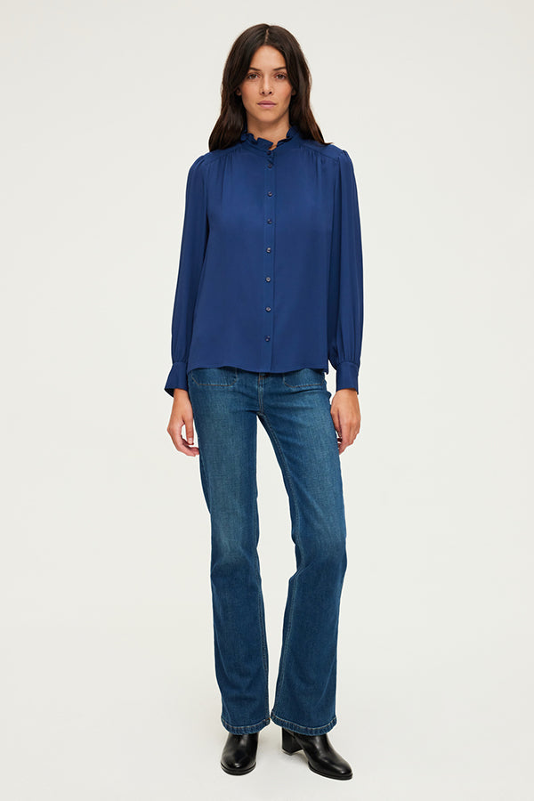 BRUNHILDE STAND UP COLLAR SOFT SHIRT