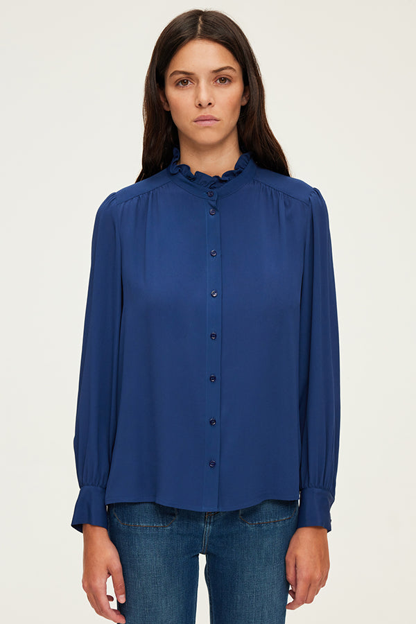 BRUNHILDE STAND UP COLLAR SOFT SHIRT