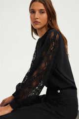 BRELLE BLACK LACE SLEEVES TOP