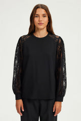 BRELLE BLACK LACE SLEEVES TOP