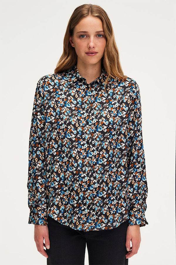 BERNICE SATIN FLORAL SHIRT