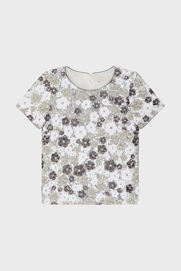 BENITA SEQUINED FLORAL TOP