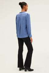 BERWYN BLUE RUFFLED LUREX SHIRT