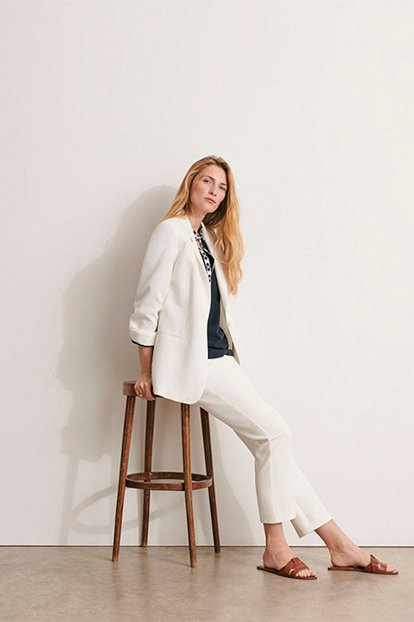 PACO11 OFF-WHITE STRAIGHT TROUSERS