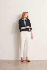 PACO11 OFF-WHITE STRAIGHT TROUSERS