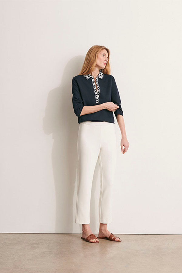 PACO11 OFF-WHITE STRAIGHT TROUSERS