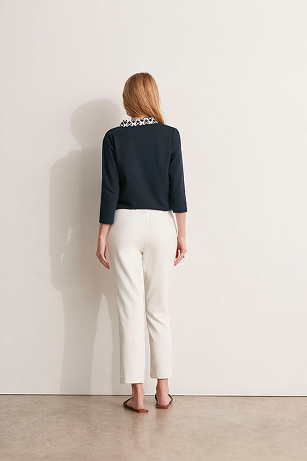 PACO11 OFF-WHITE STRAIGHT TROUSERS