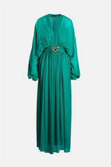 PAIOLO EMERALD BEZEL BUCKEL MAXI DRESS