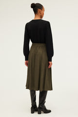 CEPHISE SOFT CORDUROY MIDI SKIRT