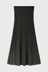 CLAIRETTE RIBBED LUREX MIDI SKIRT