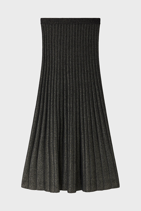 CLAIRETTE RIBBED LUREX MIDI SKIRT