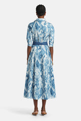 PALATO BLUE OMBRE-PRINT MIDI DRESS