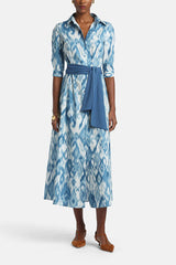 PALATO BLUE OMBRE-PRINT MIDI DRESS