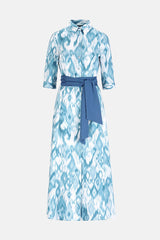 PALATO BLUE OMBRE-PRINT MIDI DRESS