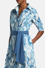 PALATO BLUE OMBRE-PRINT MIDI DRESS