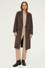 LUNIE WOOL CHECK OVERCOAT