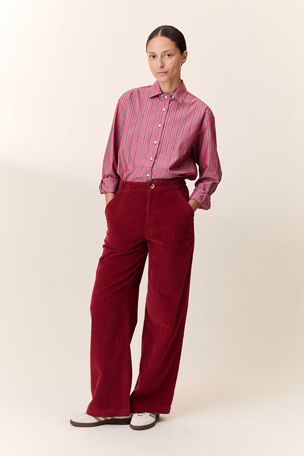 PAMIRA BERRY WIDE CORDUROY TROUSERS