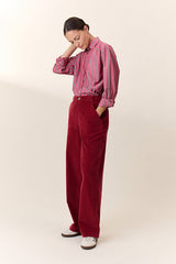 PAMIRA BERRY WIDE CORDUROY TROUSERS