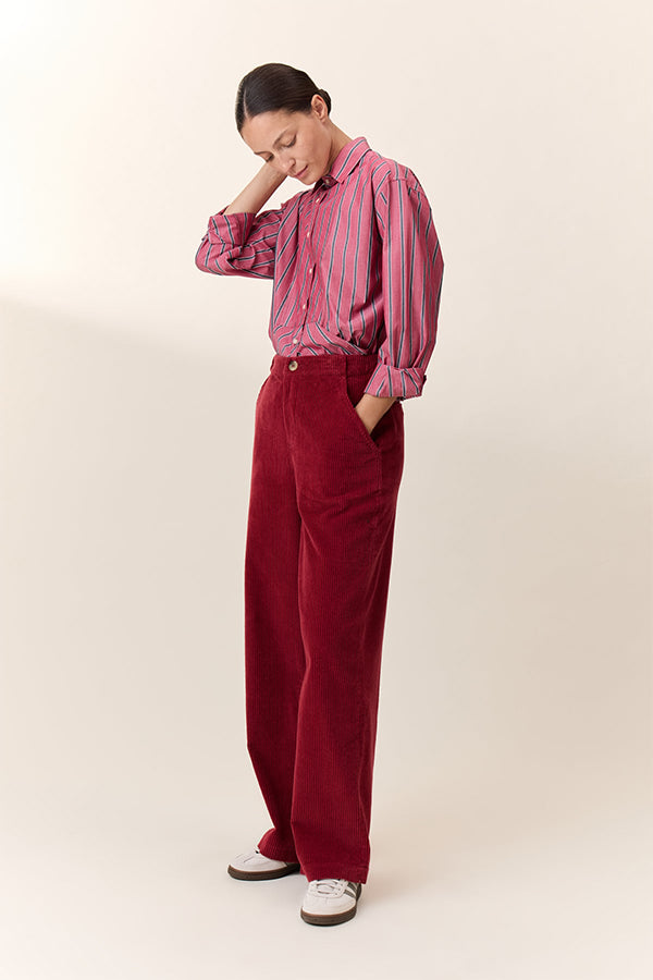 PAMIRA BERRY WIDE CORDUROY TROUSERS