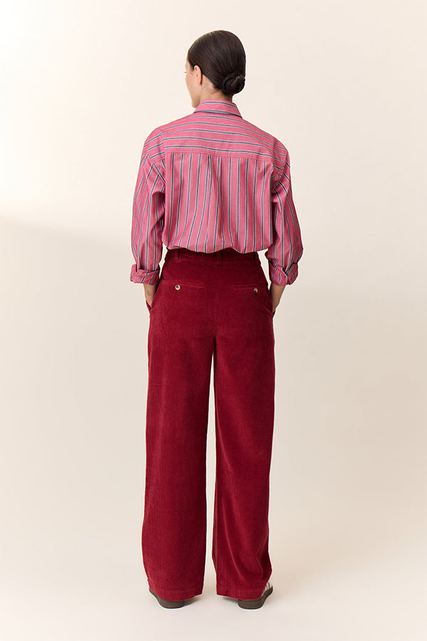 PAMIRA BERRY WIDE CORDUROY TROUSERS