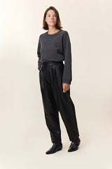 PENELOPE BLACK COATED TROUSERS
