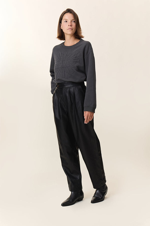 PENELOPE BLACK COATED TROUSERS