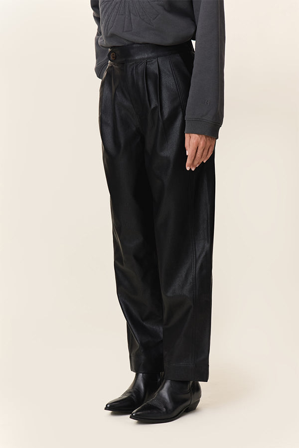 PENELOPE BLACK COATED TROUSERS