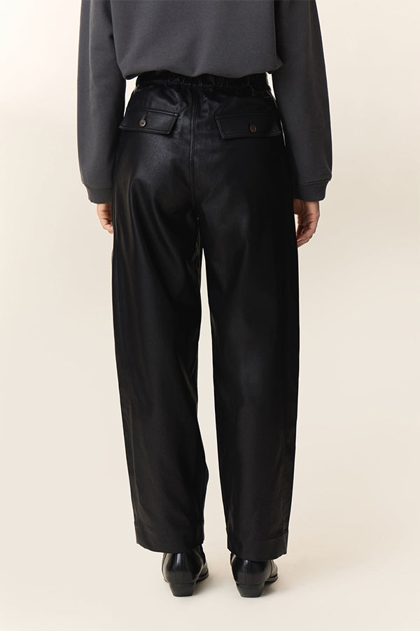PENELOPE BLACK COATED TROUSERS