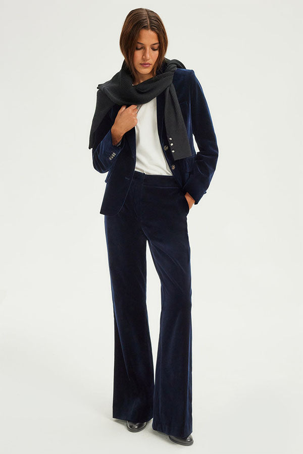 NAIS BLUE VELVET WIDE LEG TROUSERS