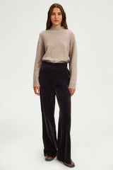 NAIS BROWN VELVET WIDE LEG TROUSERS