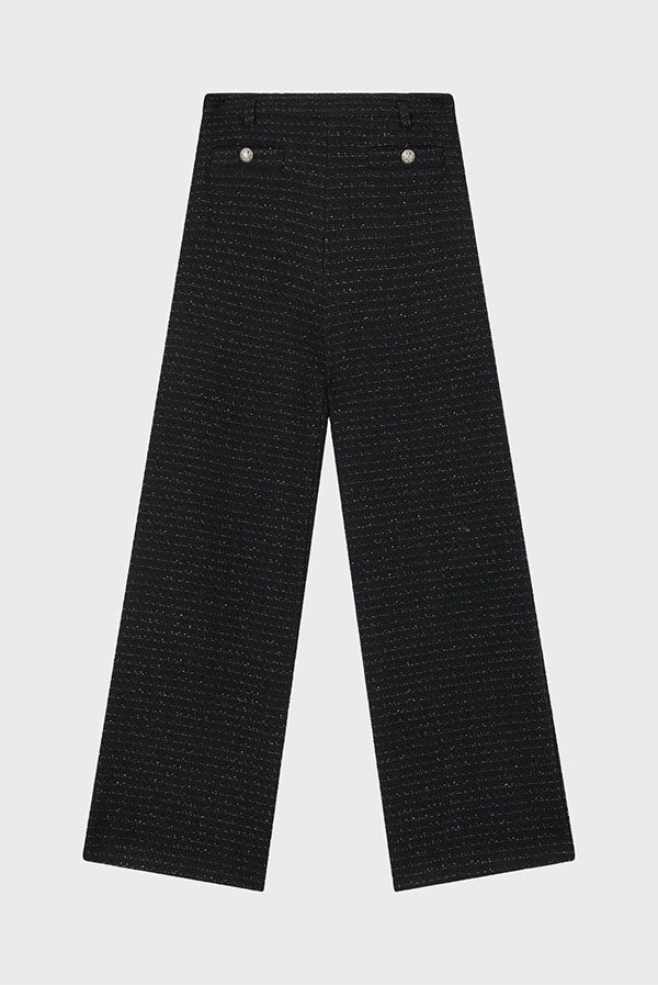 NARELLE WIDE TWEED LUREX TROUSERS