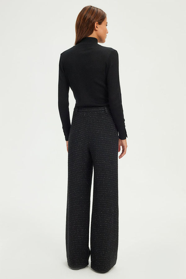 NARELLE WIDE TWEED LUREX TROUSERS