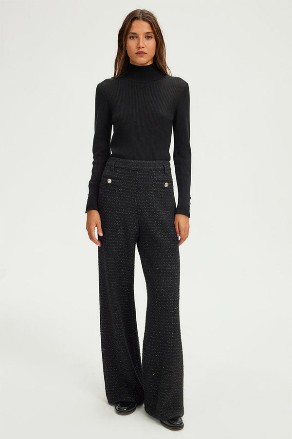 NARELLE WIDE TWEED LUREX TROUSERS